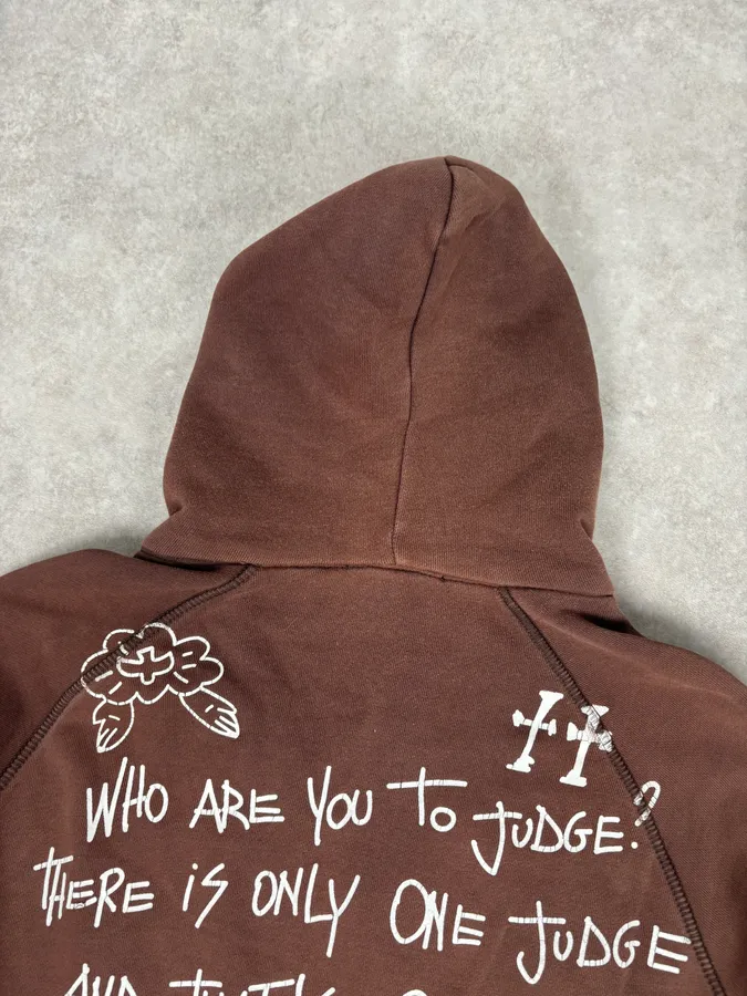 2000s Dsquared2 Brown Cotton Graffiti Logo Zip Hoodie - Image 6