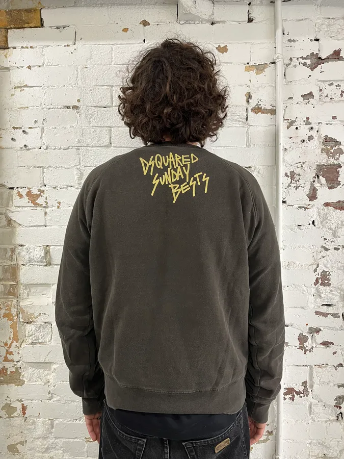 2000s Dsquared2 Brown God Crewneck Sweater - Image 3