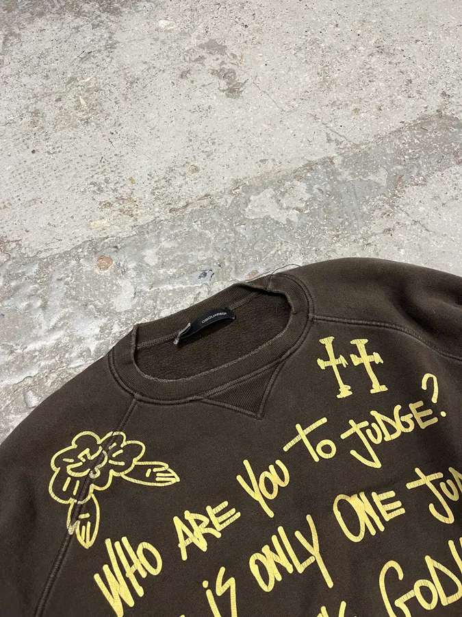 2000s Dsquared2 Brown God Crewneck Sweater - Image 5