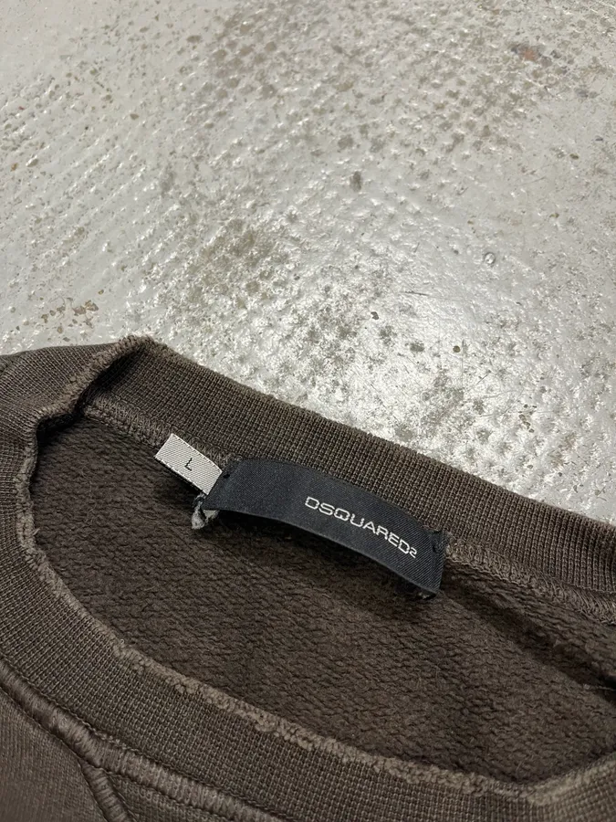 2000s Dsquared2 Brown God Crewneck Sweater - Image 9