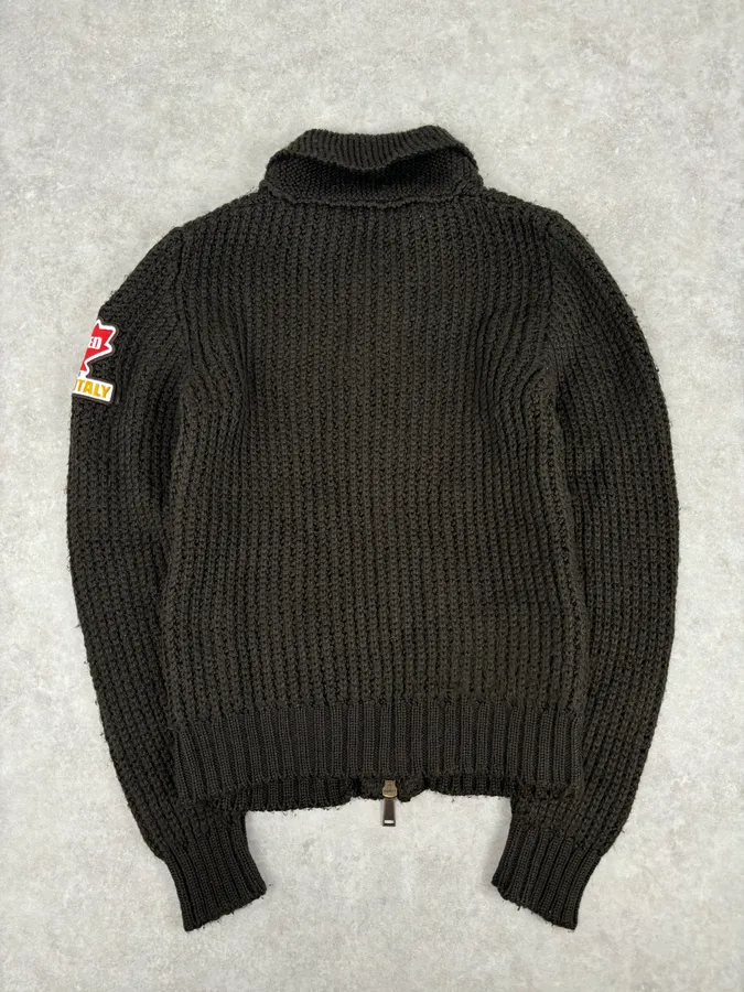 2000s Dsquared2 Brown Premium Zip-up Cardigan Sweater - Image 5