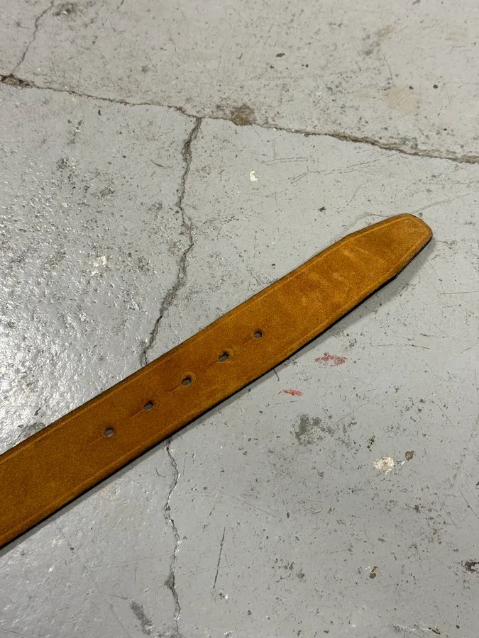 2000s Dsquared2 Camel Brown Suede Leather Belt - Image 6