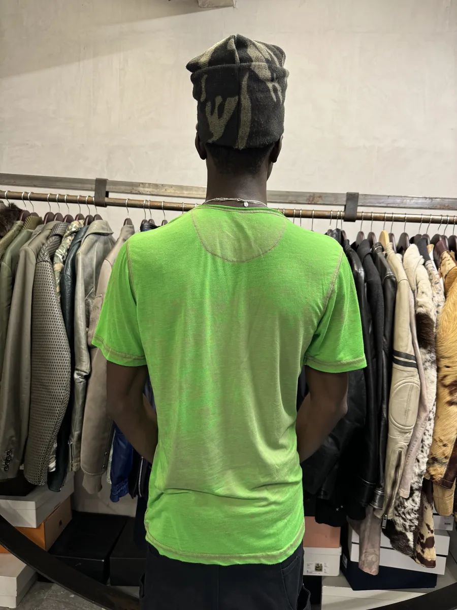 2000s Dsquared2 Green USA Flag Dean Dan T-Shirt - Image 2
