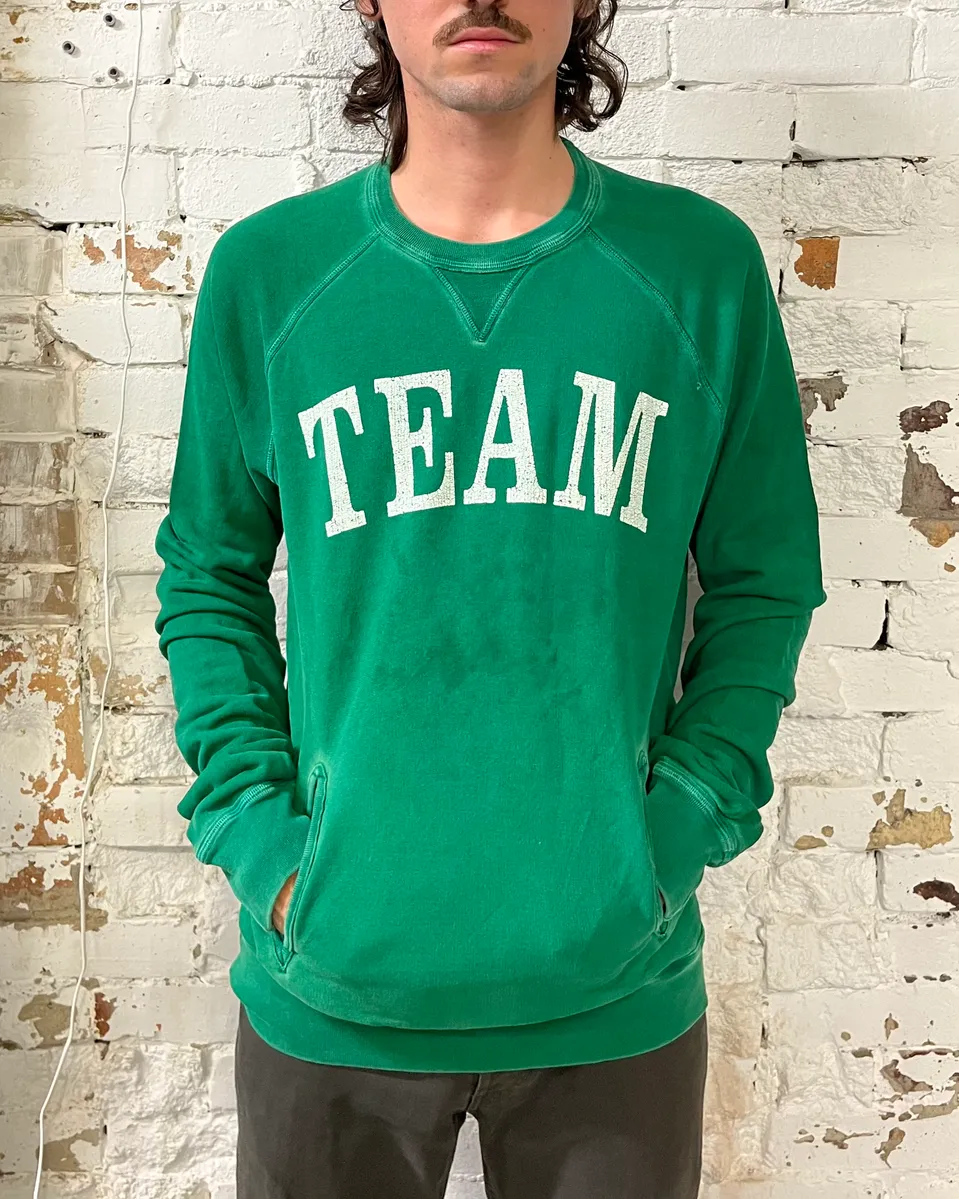 2000s Dsquared2 Green Washed Team Sweater - Image 2