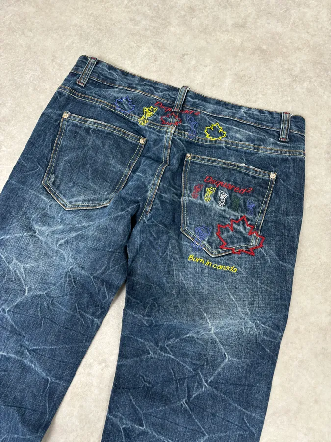 2000s Dsquared2 Navy Brut Denim Jeans - Image 7