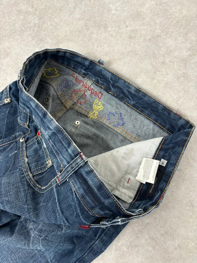 2000s Dsquared2 Navy Brut Denim Jeans - Image 9