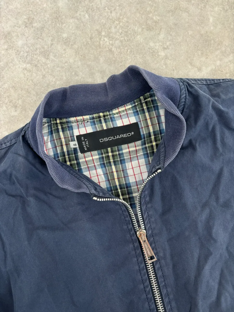 2000s Dsquared2 Navy Light Minimalist Bomber Jacket - Image 8
