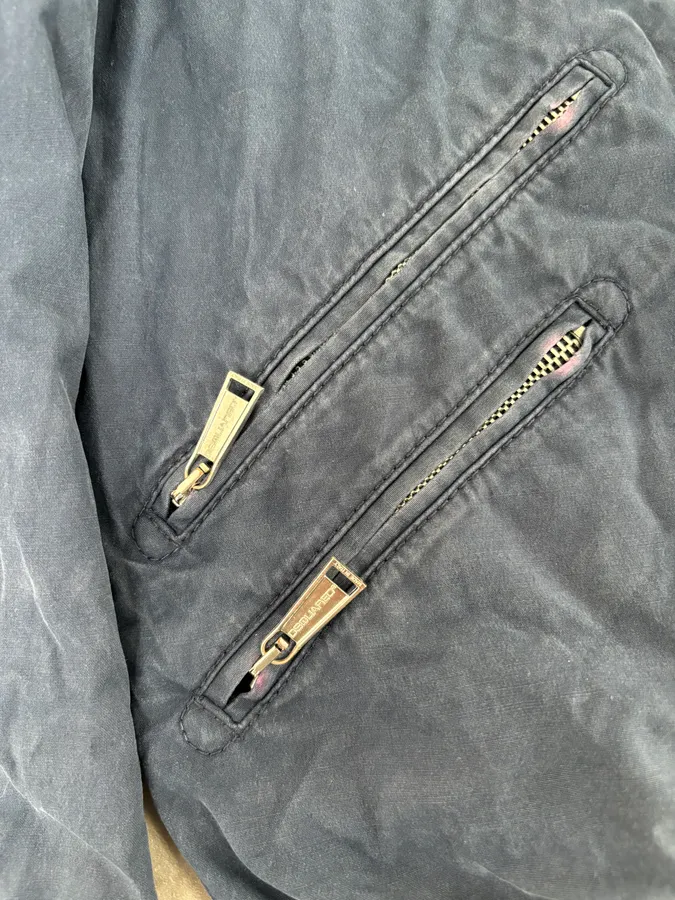 2000s Dsquared2 Navy Light Minimalist Bomber Jacket - Image 9