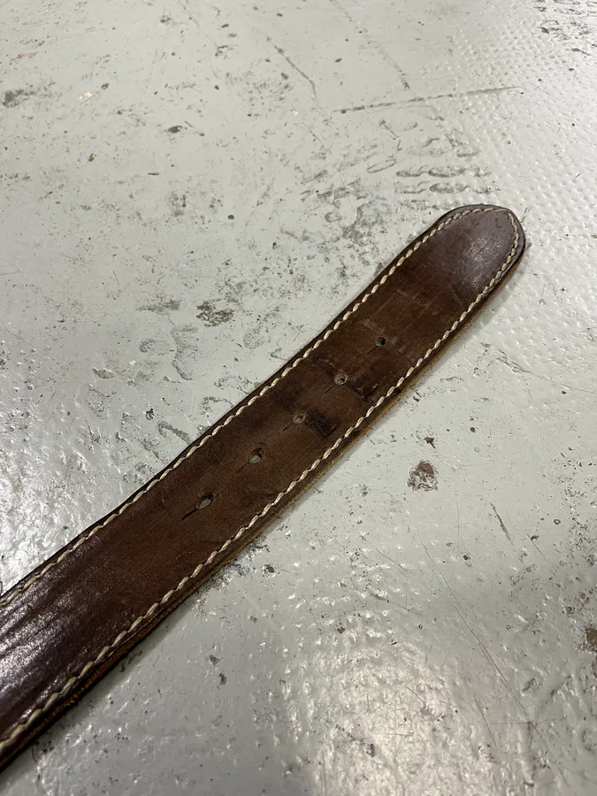 2000s Dsquared2 Trunk Wood Buckle Brown Leather Belt - Image 6