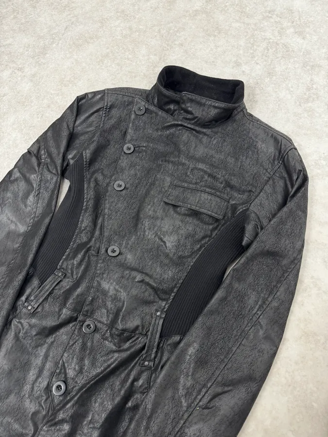 2000s Emporio Armani Black Leather Combination - Image 7