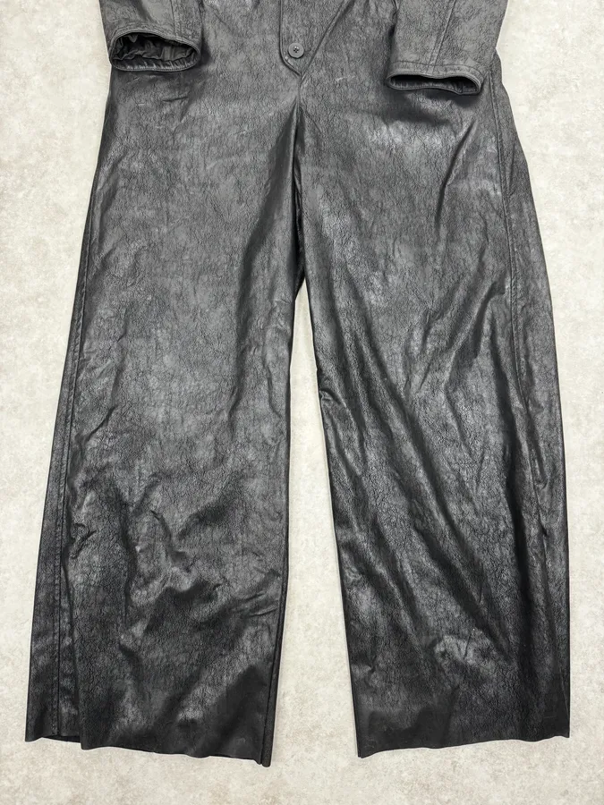 2000s Emporio Armani Black Leather Combination - Image 9