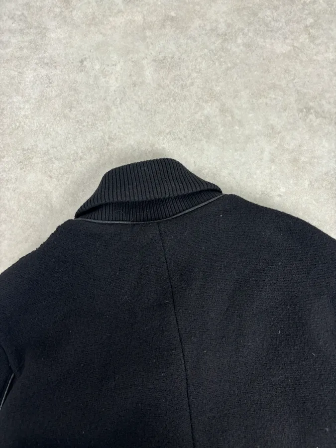 2000s Emporio Armani Black Pony Hair & Wool Jacket - Image 6