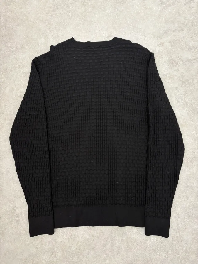 2000s Emporio Armani Black Woven Wool Sweater - Image 6