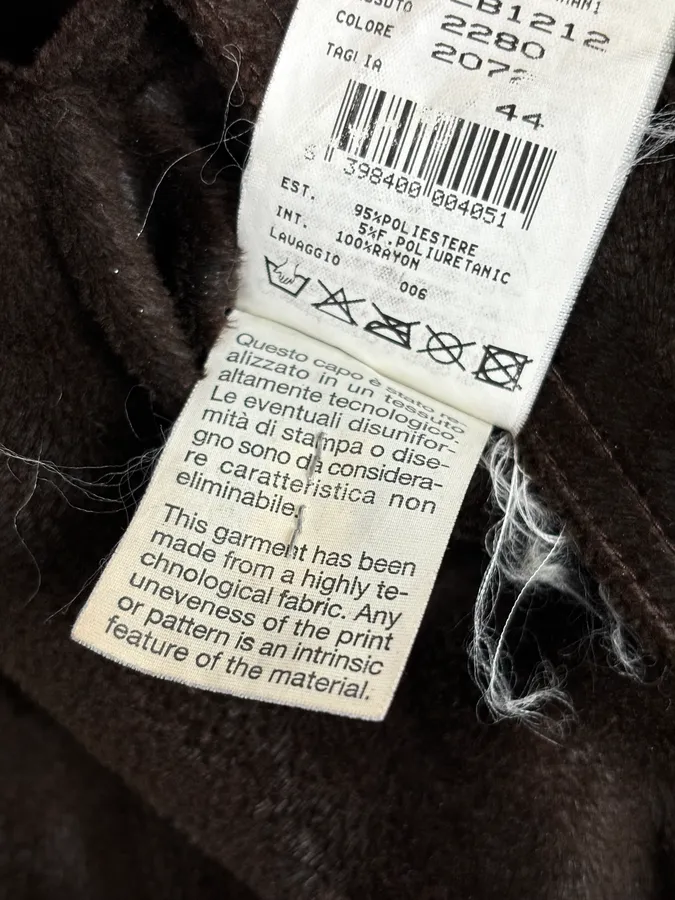 2000s Emporio Armani Brown Faux Fur Double-Breasted Jacket - Image 13