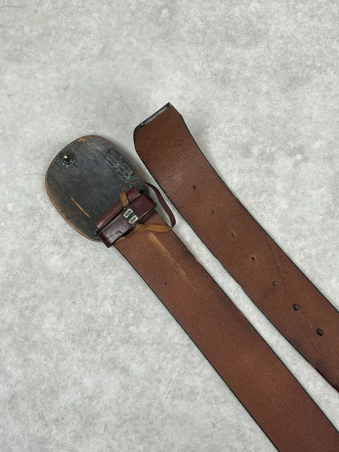 2000s Emporio Armani Brown Leather Belt - Image 3