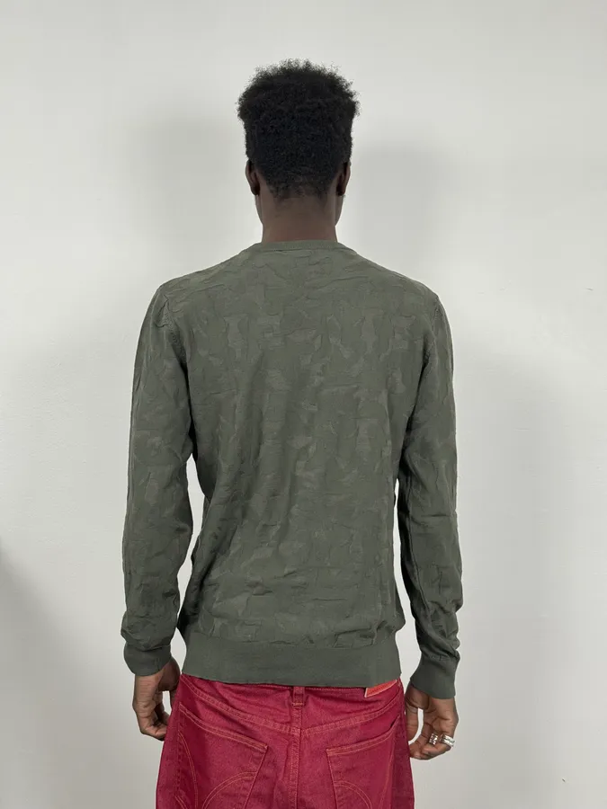 2000s Emporio Armani Camo Khaki Sweater - Image 3
