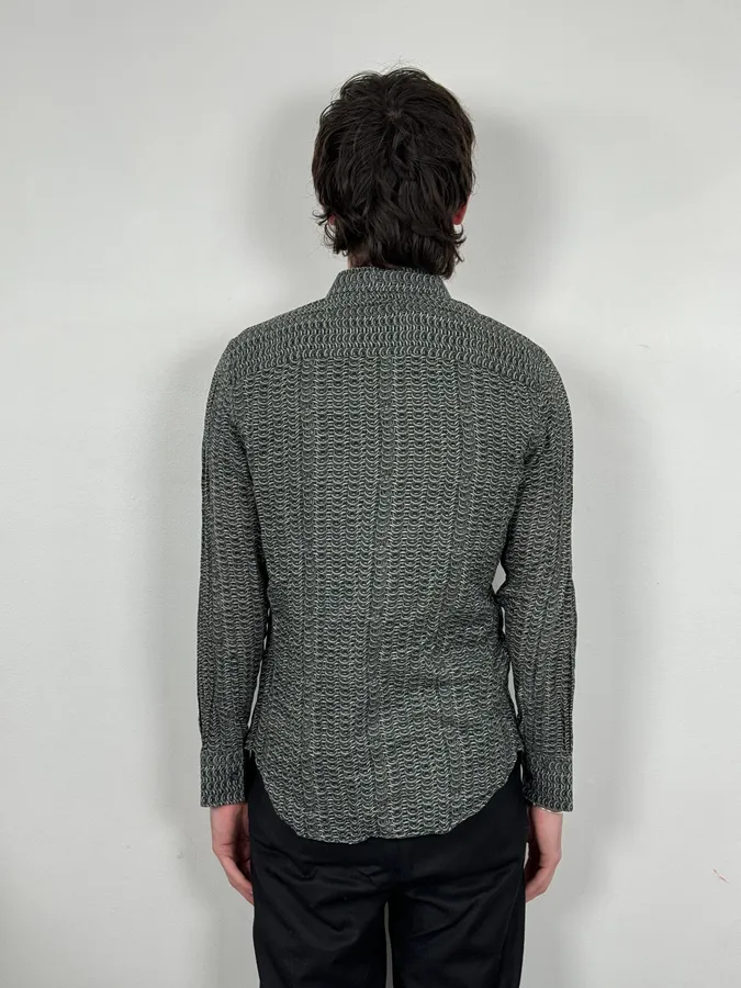 2000s Emporio Armani Chainlink Print Shirt - Image 3