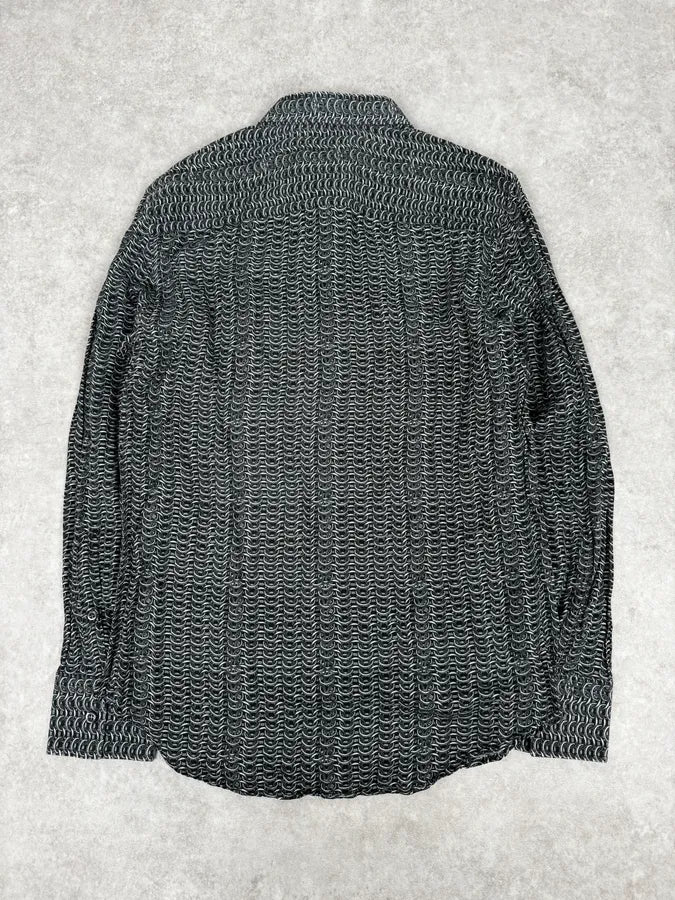 2000s Emporio Armani Chainlink Print Shirt - Image 4