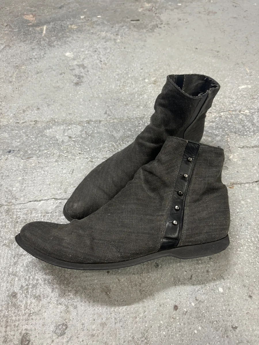 2000s Emporio Armani Grey Textured Boots - Image 5