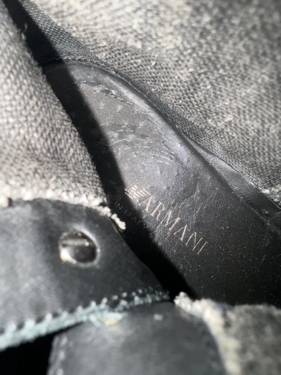 2000s Emporio Armani Grey Textured Boots - Image 6