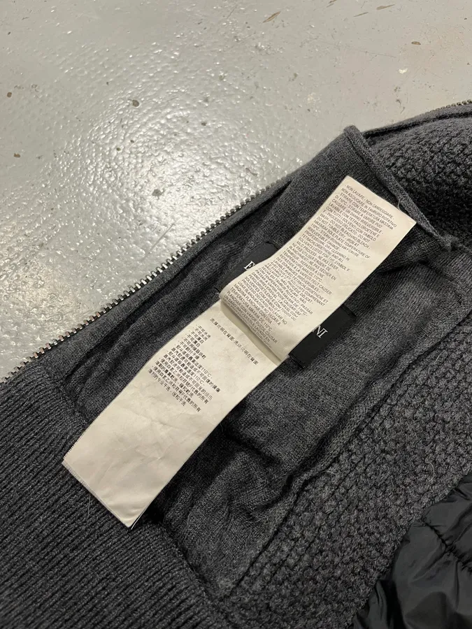 2000s Emporio Armani Grey Wool & Puffer Vest - Image 9