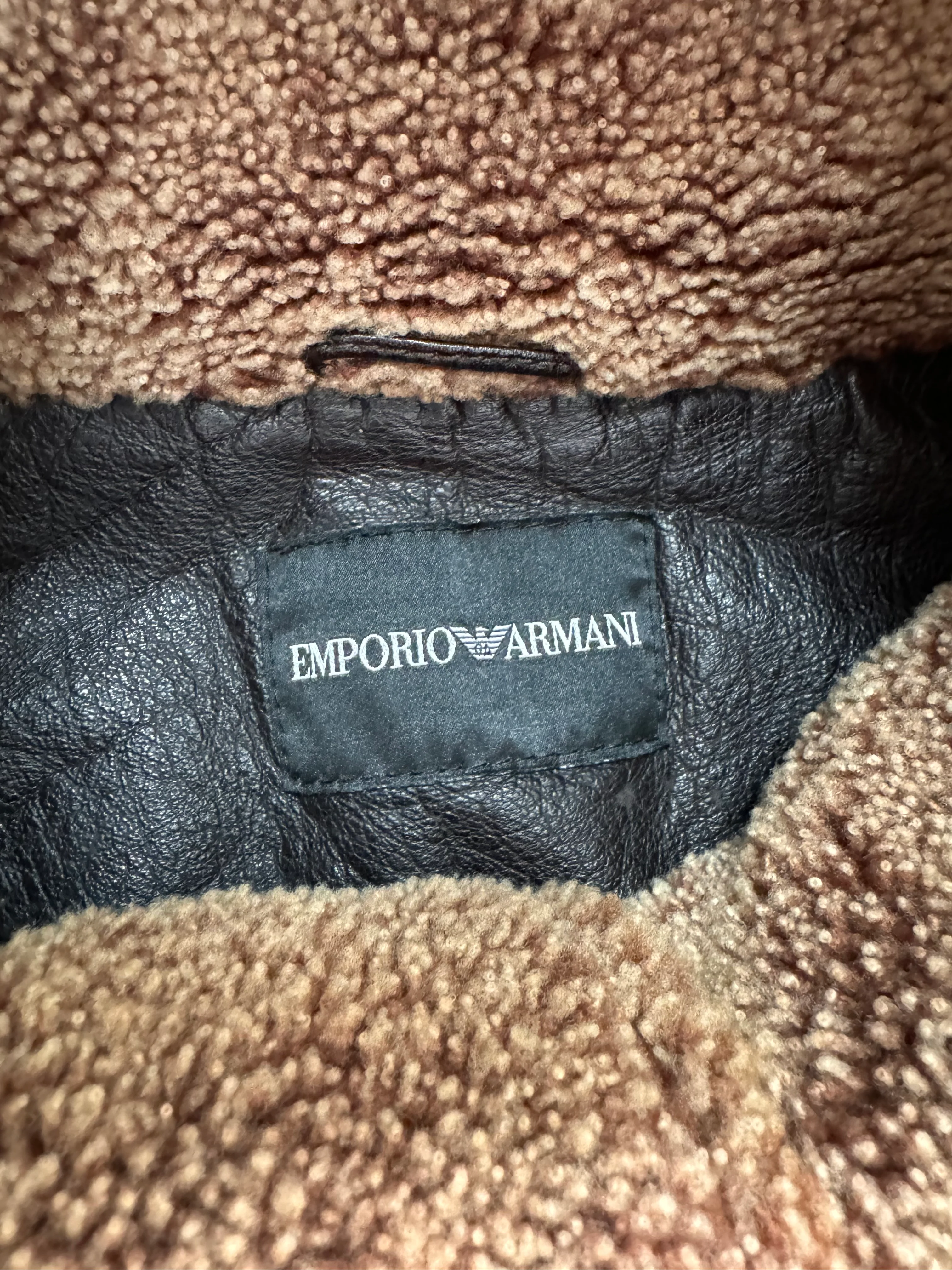 2000s Emporio Armani Imperial Asymmetrical Leather Jacket - Image 5