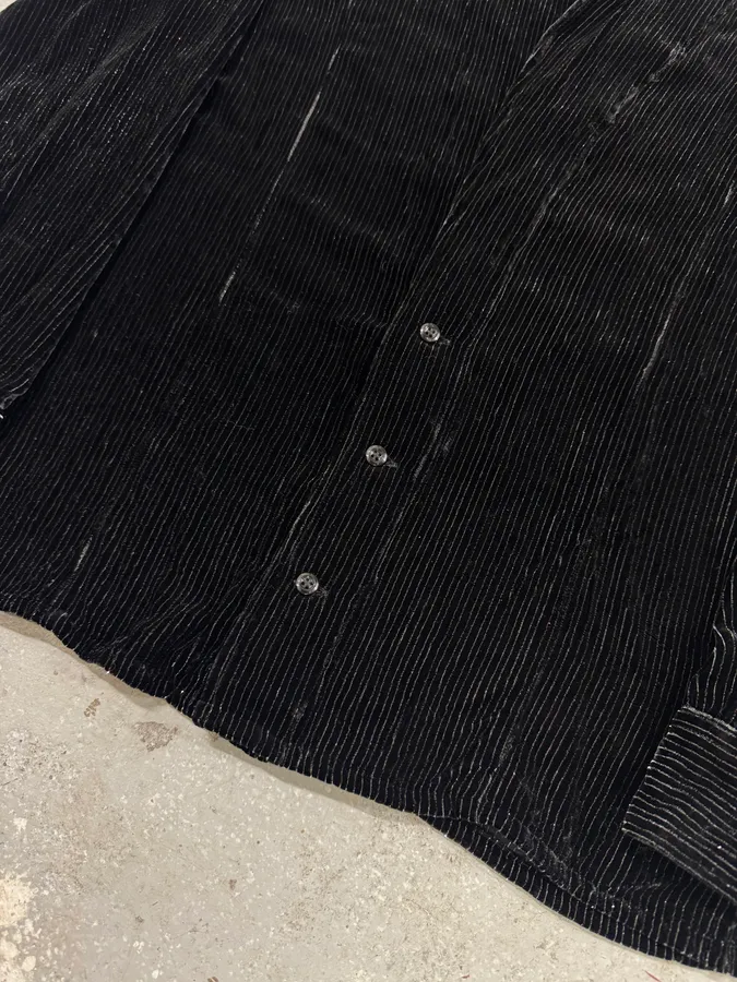 2000s Emporio Armani Mafia Black Stripes Jacket - Image 5