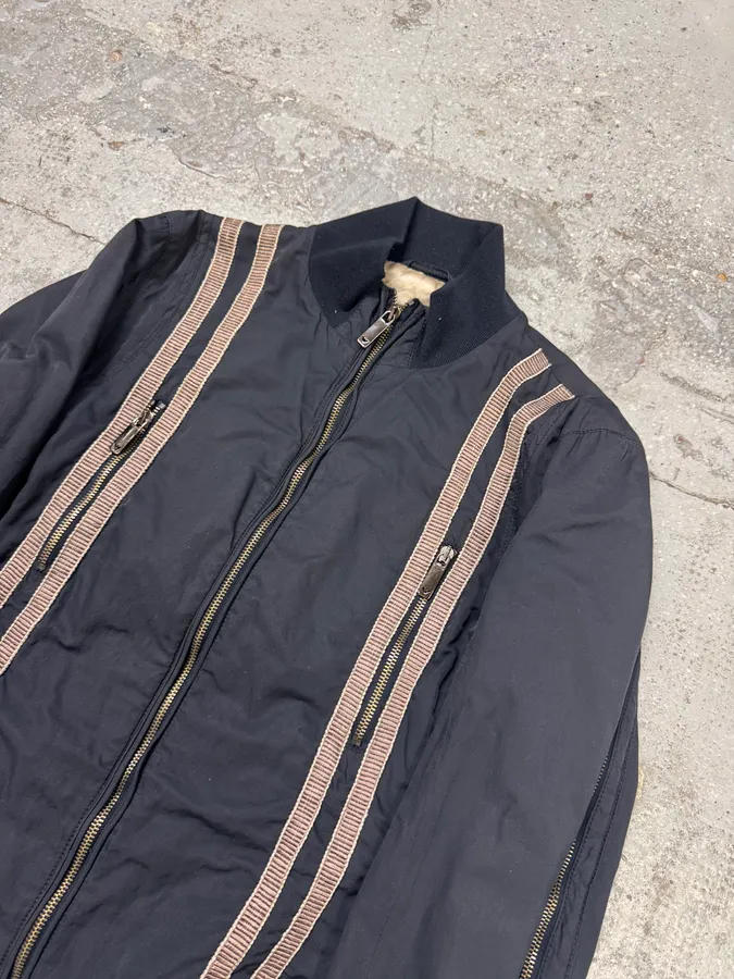 2000s Emporio Armani Navy Multi Zips Racing Jacket - Image 5