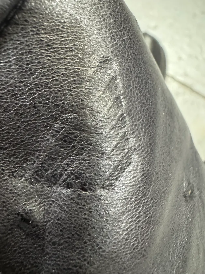 2000s Emporio Armani Ostrich Embossed Black Leather Boots - Image 6