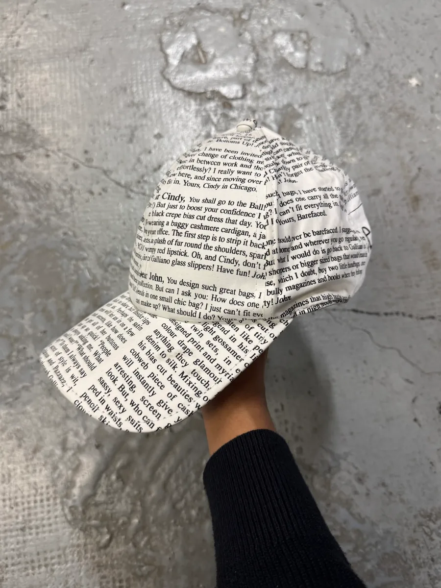 2000s Galliano Newspaper White Cap