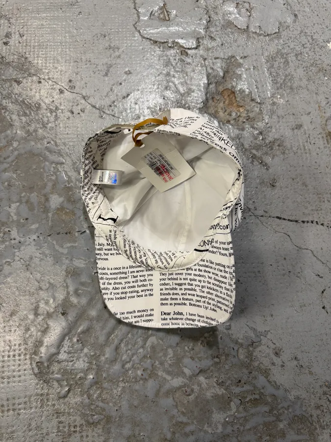 2000s Galliano Newspaper White Cap - Image 6