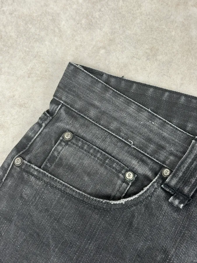 2000s Galliano Propaganda Big Letter Black Jeans - Image 9
