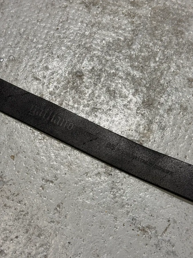 2000s Galliano Wire Buckle Black Leather Belt - Image 9