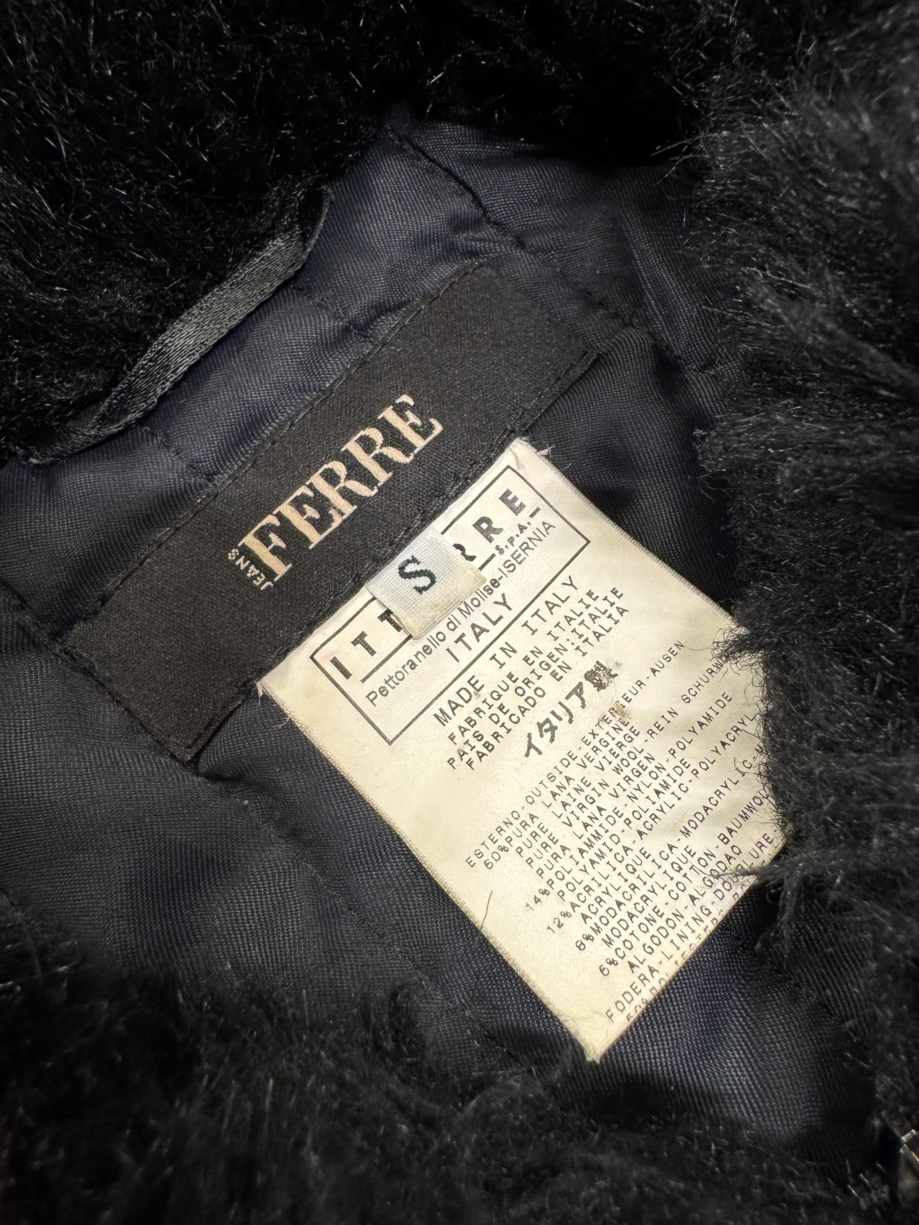 2000s Gianfranco Ferré Faux-Fur Black Jacket - Image 8