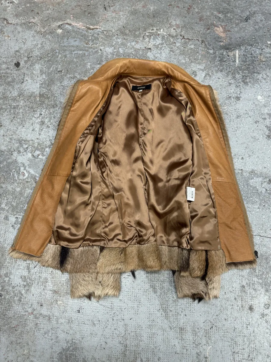 2000s Gianfranco Ferré Beige Goat Fur Leather Jacket - Image 10