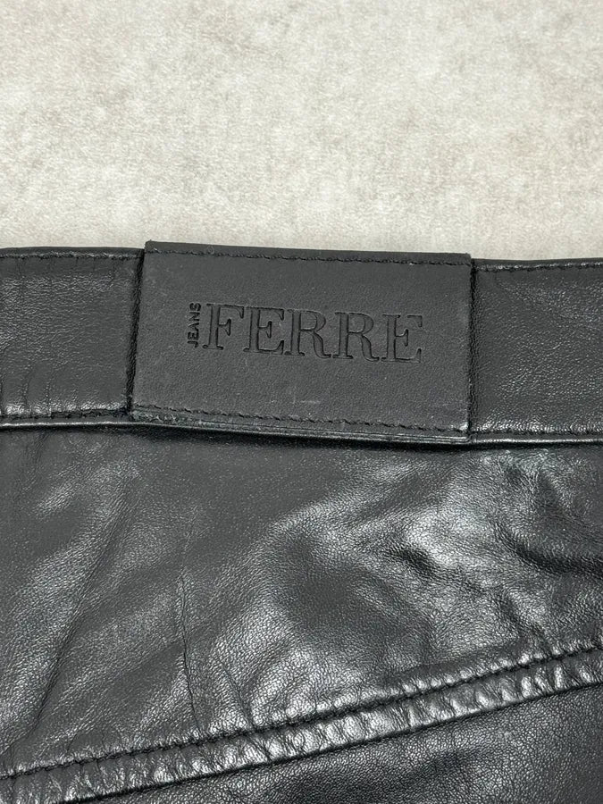 2000s Gianfranco Ferré Black Leather Pants - Image 10