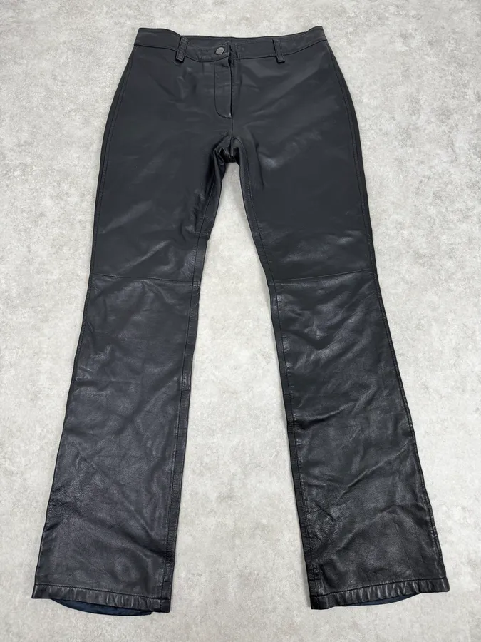 2000s Gianfranco Ferré Black Leather Pants - Image 4