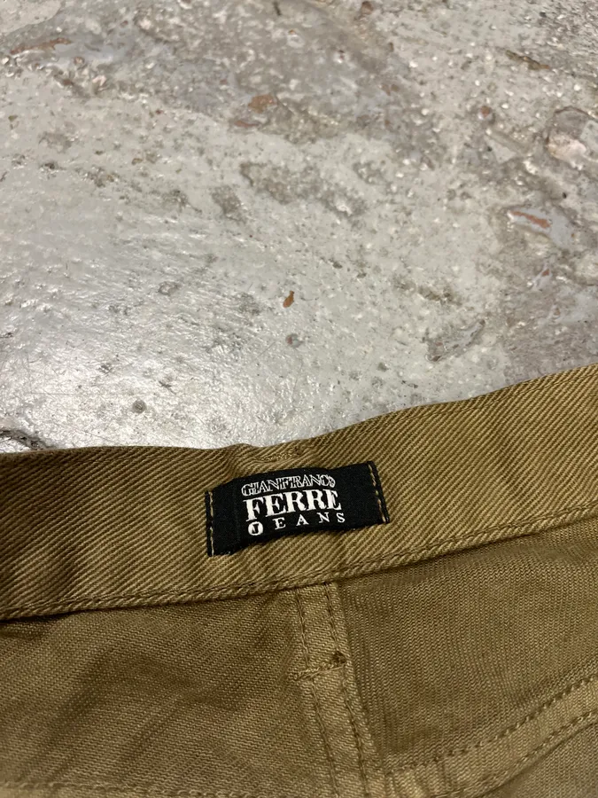 2000s Gianfranco Ferré Bleached Effect Green Pants - Image 11
