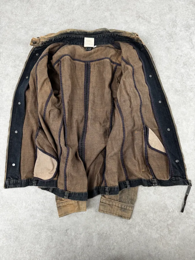 2000s Gianfranco Ferré Blue Faded Denim Jacket - Image 7