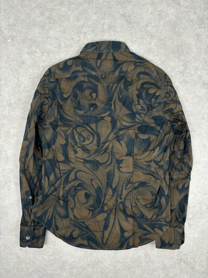 2000s Gianfranco Ferré Brown Floral Print Shirt - Image 5