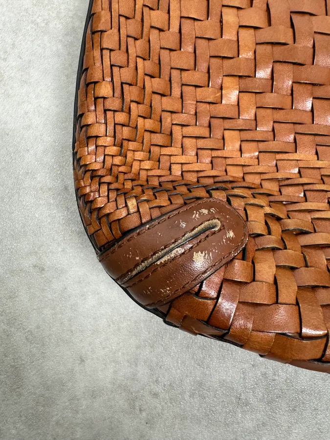 2000s Gianfranco Ferré Brown Woven Gradient Handle Bag - Image 11