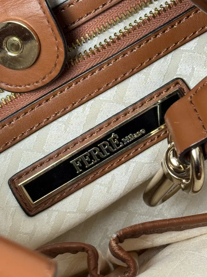 2000s Gianfranco Ferré Brown Woven Leather Handle Bag - Image 5
