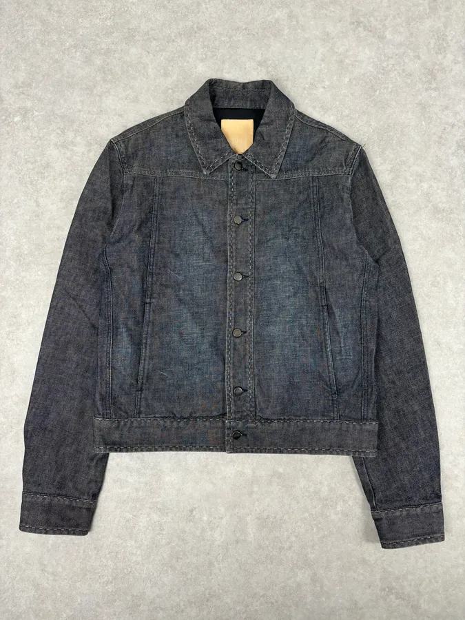 2000s Gianfranco Ferré Dark Blue Denim Jacket - Image 3