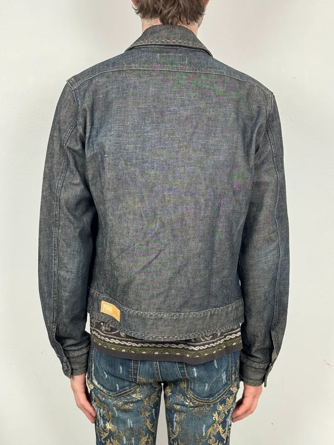 2000s Gianfranco Ferré Dark Blue Denim Jacket - Image 4