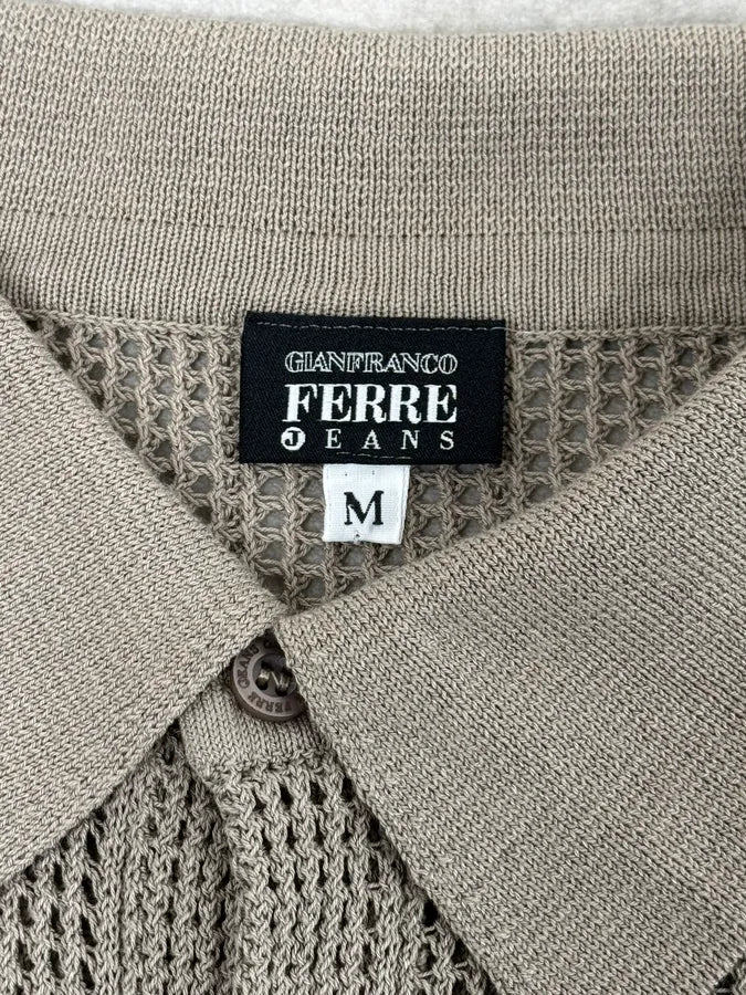2000s Gianfranco Ferré Perfored Cozy Beige Cardigan Sweater - Image 10