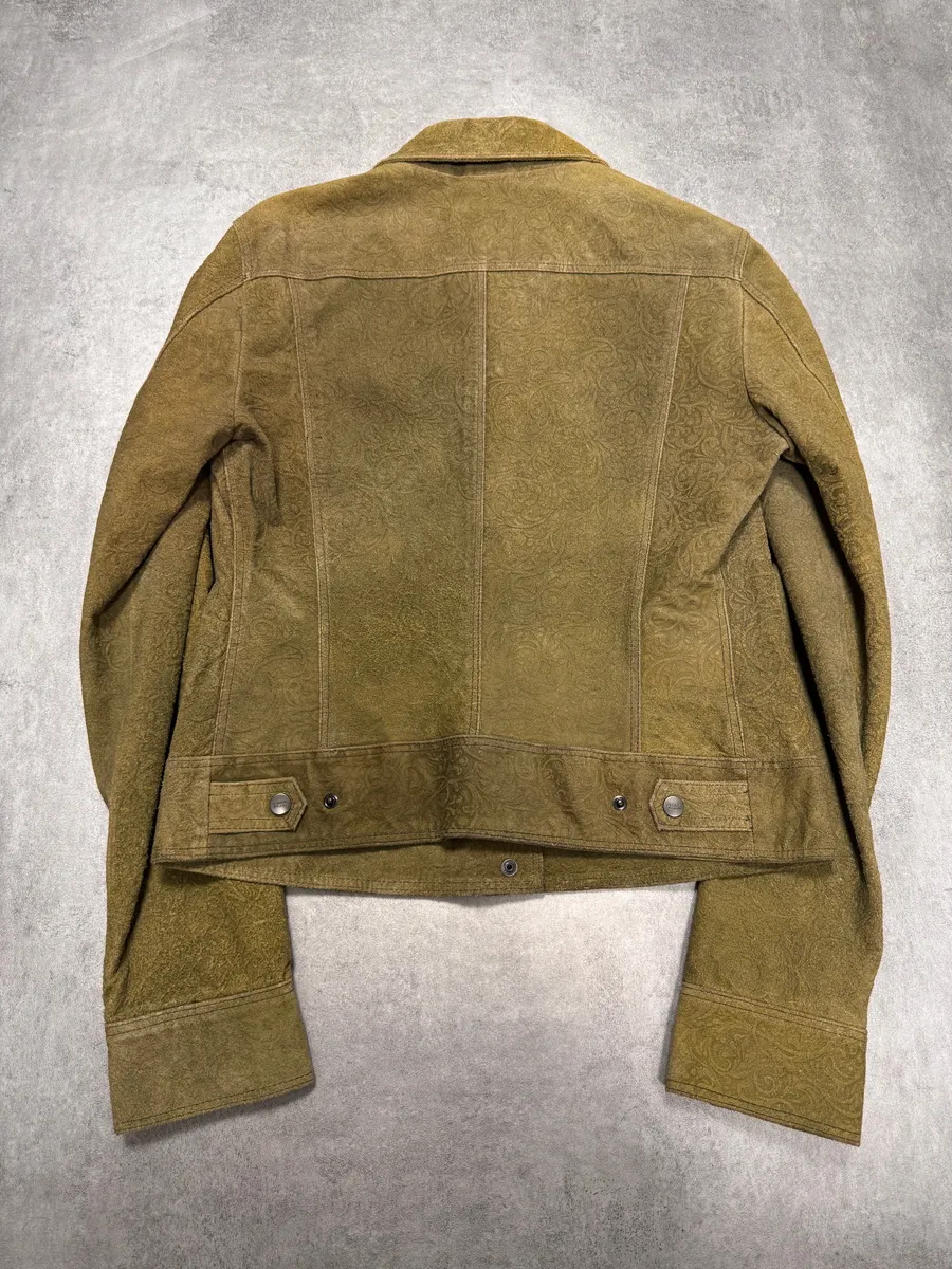 2000s Gianfranco Ferré Prestige Patern Suede Leather Jacket - Image 5