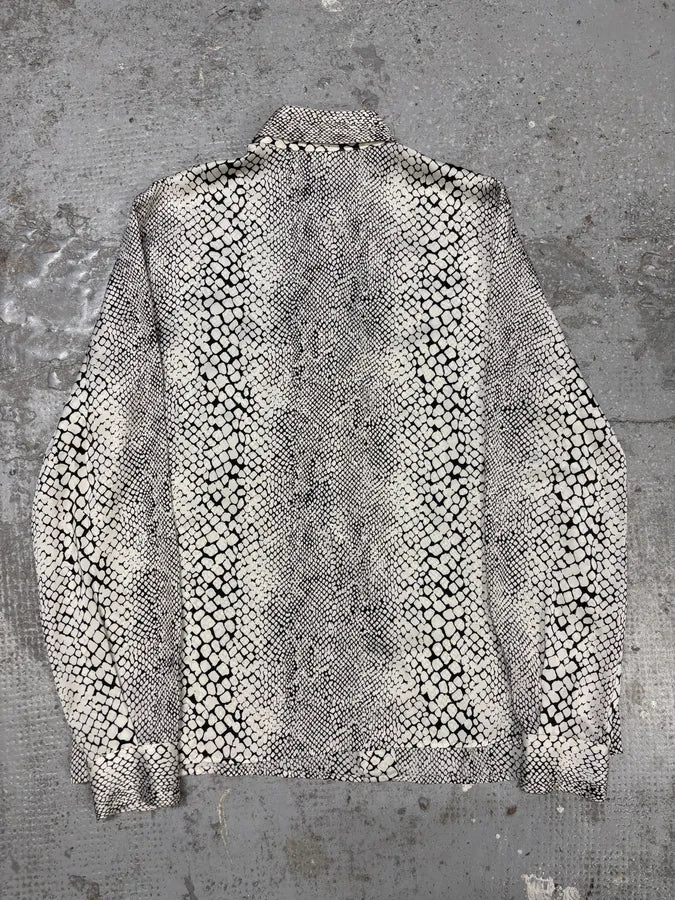 2000s Gianfranco Ferré White Reptile Exotic Shirt - Image 6