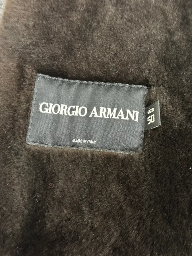 2000s Giorgio Armani Crocodile Effect Brown Leather Aviator Jacket - Image 11