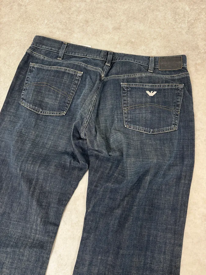 2000s Giorgio Armani Navy Brut Jeans - Image 7