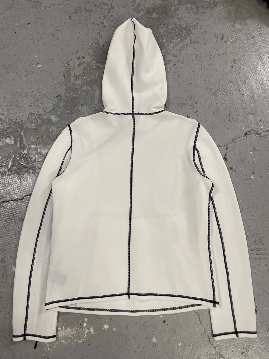 2000s Giorgio Armani White Asymmetrical Zipper Sweater - Image 5